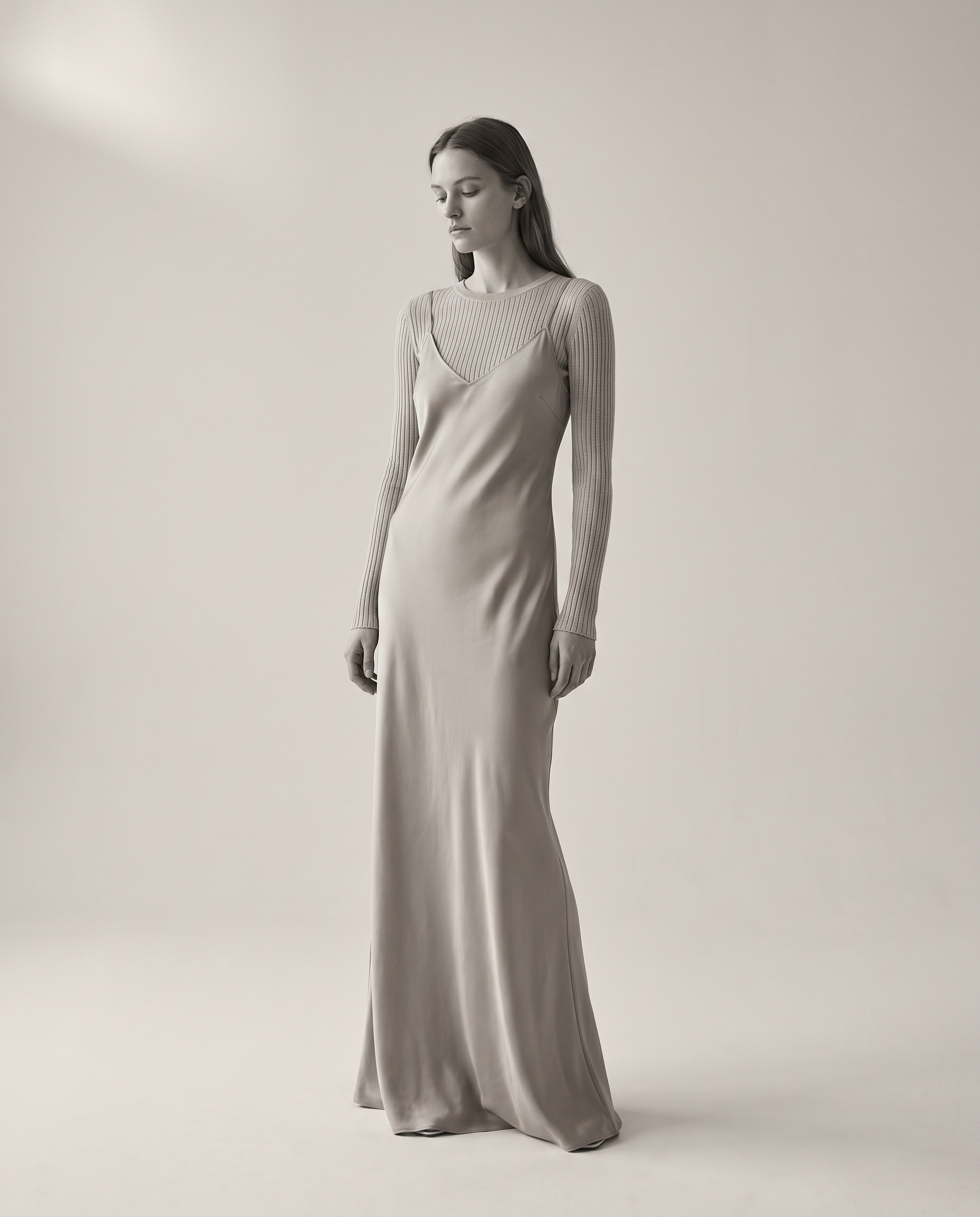 The Quiet Slip: Bias-cut silk slip dress, bound edges